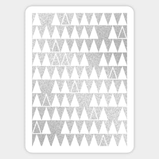 Silver and White Triangles Sticker